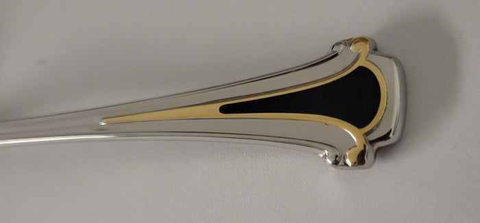 Kirk Stieff Cloisonne Royal Black Tablespoon 8 5/8" Stainless Flatware1