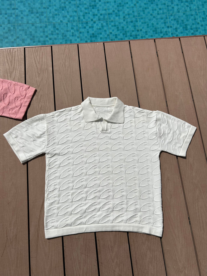 Knitted Polo - White
