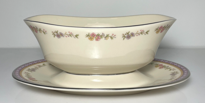 Lenox Amethyst Gravy Boat and Attached Underplate0