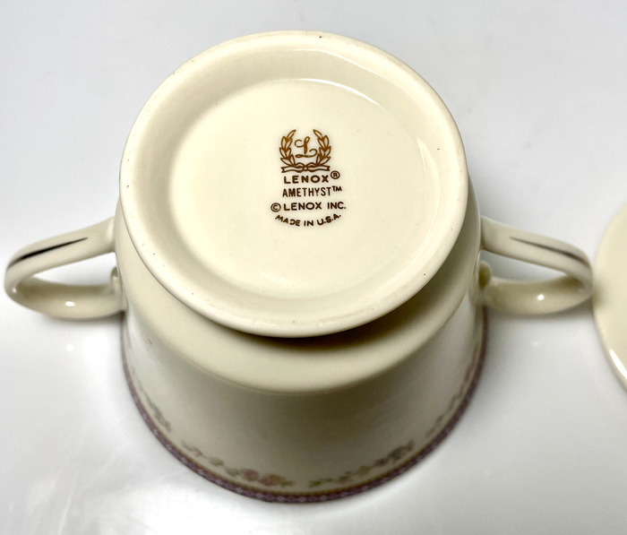Lenox Amethyst Sugar Bowl and Lid 4 1/8"3