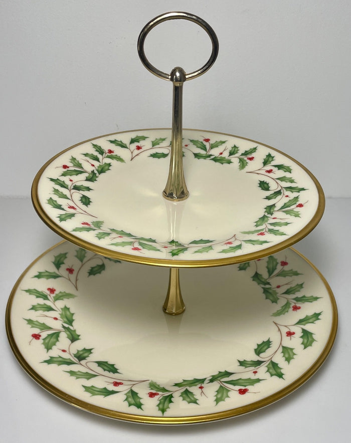 Lenox Holiday Dimension 2 Tiered Serving Tray 10 3/4"1