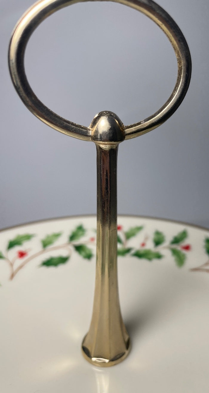 Lenox Holiday Dimension 2 Tiered Serving Tray 10 3/4"2