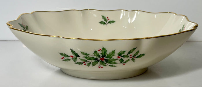 Lenox Holiday Dimension Oval Fluted Bowl 10"0