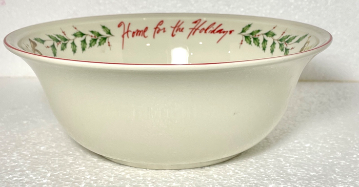 Lenox Holiday Inspiration Illustrations Sentiment Bowl Home for Holidays 7 1/8"0