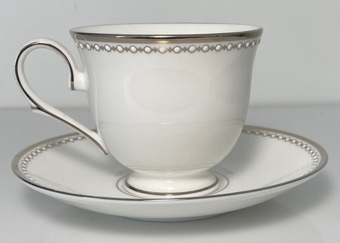 Lenox Pearl Platinum Footed Cup and Saucer Set0