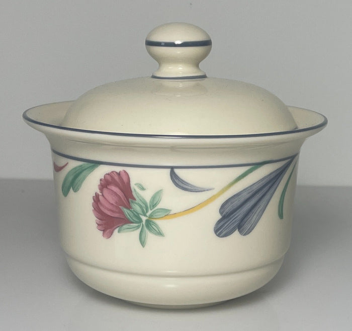 Lenox Poppies On Blue Sugar Bowl and Lid0