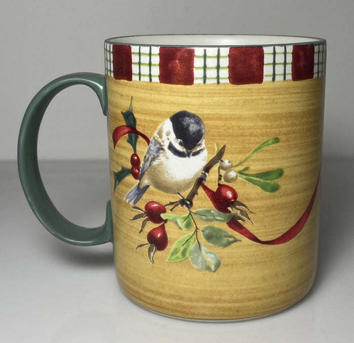 Lenox Winter Greetings Chickadee Mug 3 7/8" Minor Trim Wear On Rim0