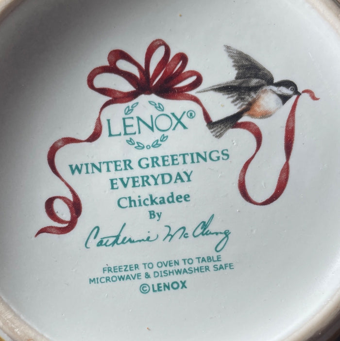Lenox Winter Greetings Chickadee Mug 3 7/8"2