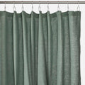 Front view of Laurel 100% linen shower curtain showcasing textured fabric and hanging loops against a white background