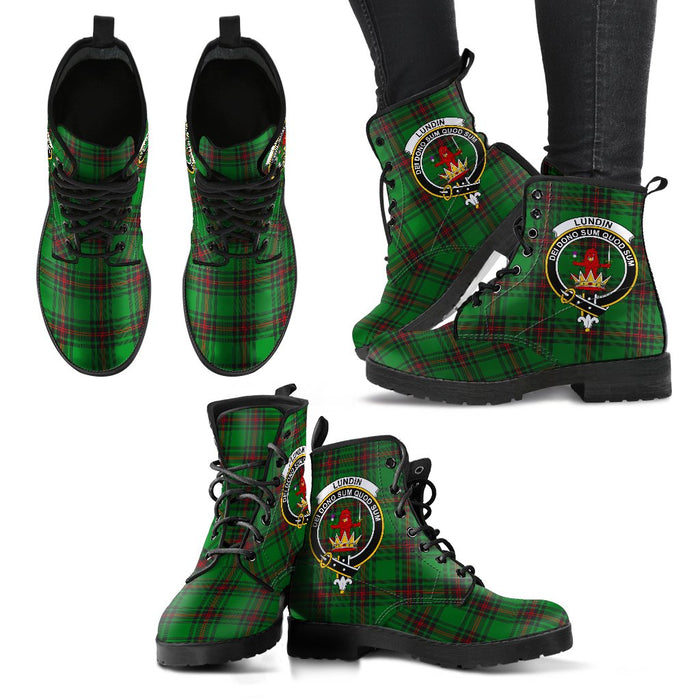 Lundin TARTAN Tartan Clan Badge Leather Boots