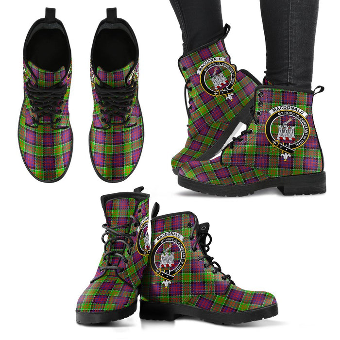 MacDonald of Clan Ranald Tartan Clan Badge Leather Boots