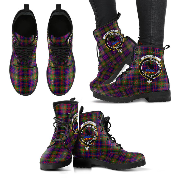 MacDonnell Tartan Clan Badge Leather Boots