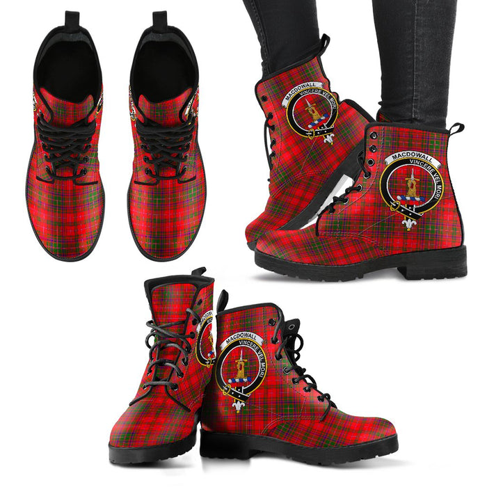 MacDowall Tartan Clan Badge Leather Boots