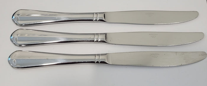 Mikasa Colette Knives Stainless Pack of 3 PCS Flatware Silverware0
