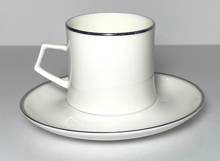 Mikasa Silver Ring Demitasse Cup and Saucer Set0
