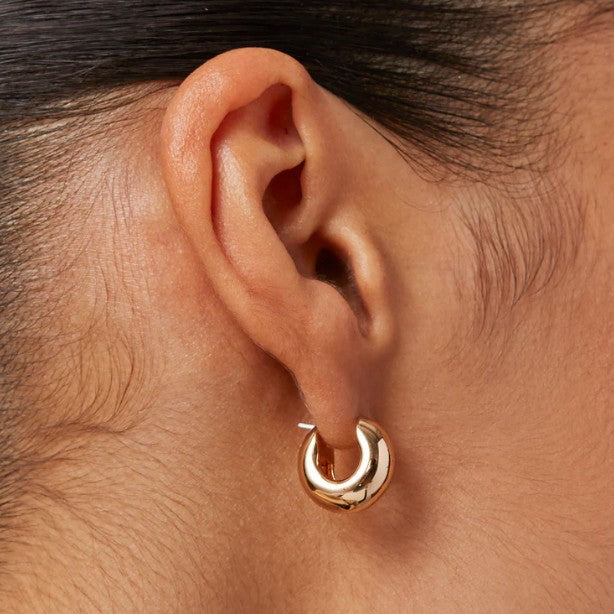 Mini Tome Hoops Earrings Gold