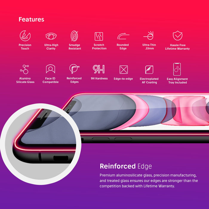 NanoArmour Best Screen Protector for iPhone XR Edge-to-Edge