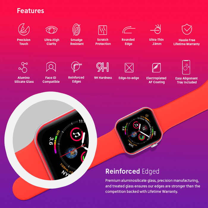 NanoArmour for Apple Watch SE Screen Protector (Gen 1-3)