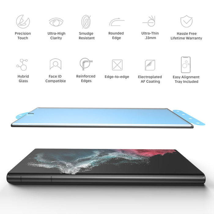 NanoArmour for Samsung Galaxy S22 Ultra Screen Protector | Hybrid Tech