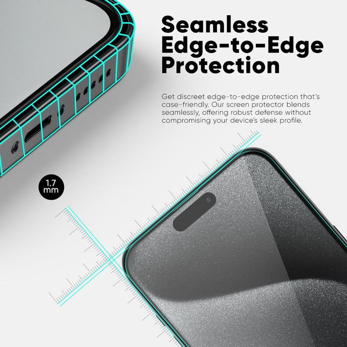 NanoArmour ONETIME MAX Blue Light ClearVue Infinity Edge – iPhone 15 Series