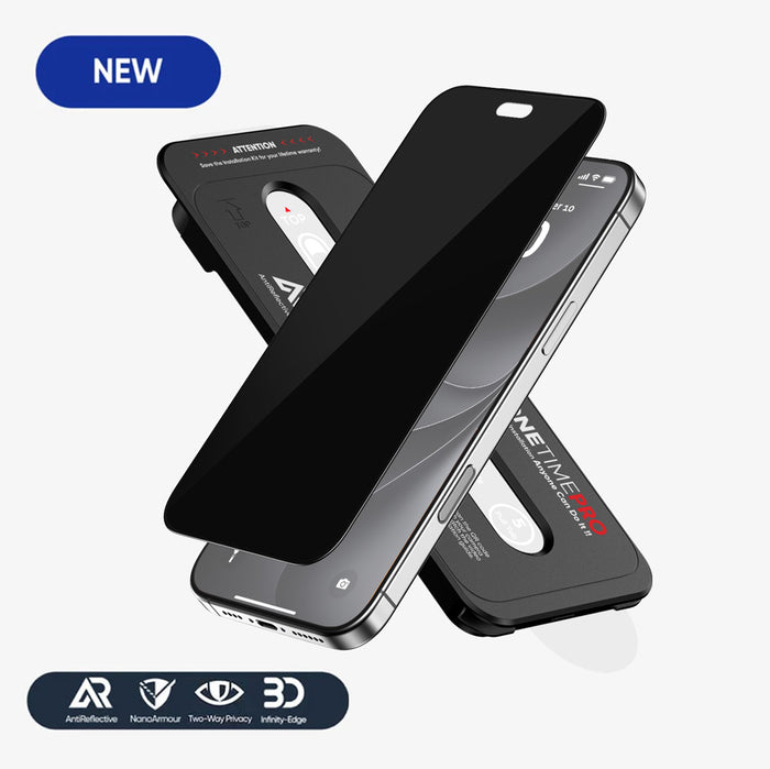 NanoArmour ONETIME PRO Privacy Anti Reflective 3D Infinity Edge – for iPhone 18 Series