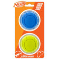 Nerf Dog Solid Foam Sonic Rubber Curve Ball - Small 2.5″ Fetch Toy - 2 Pack