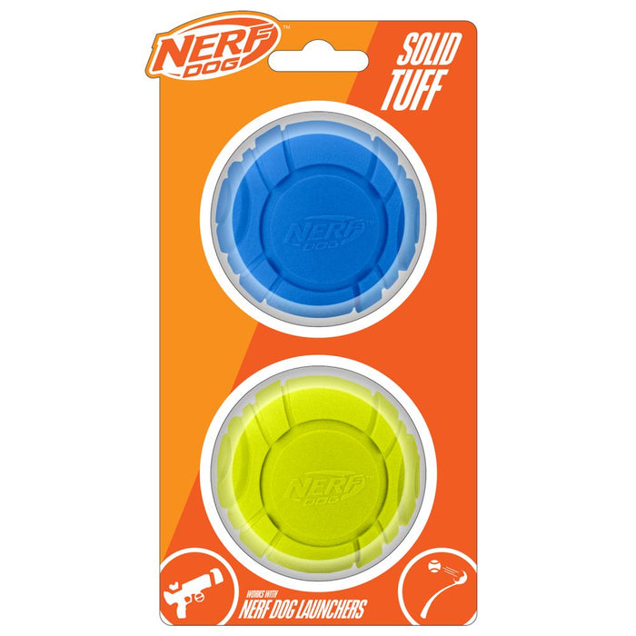 Nerf Dog Solid Foam Sonic Rubber Curve Ball - Small 2.5″ Fetch Toy - 2 Pack
