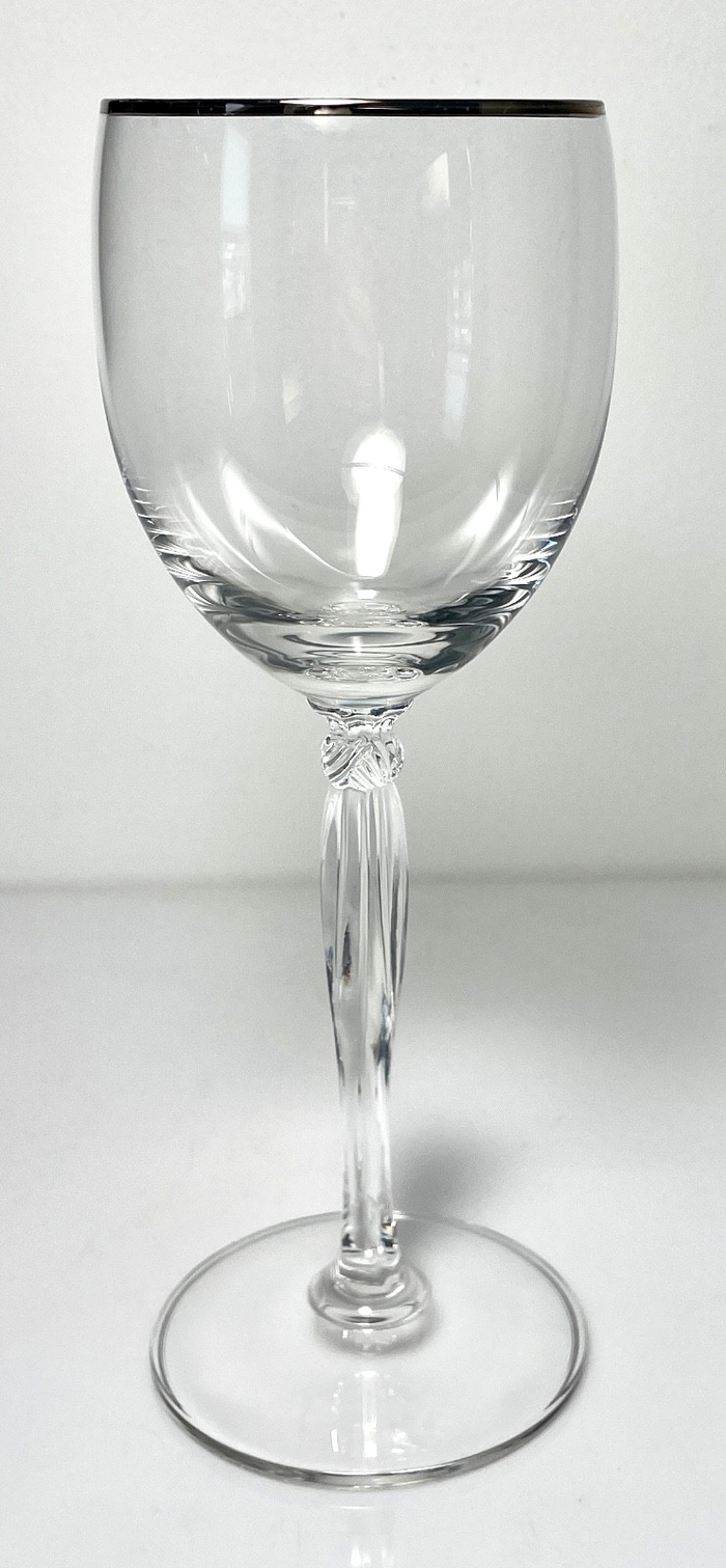 Noritake Allaire Platinum Water Goblet 8 1/2" Minor Trim Wear0