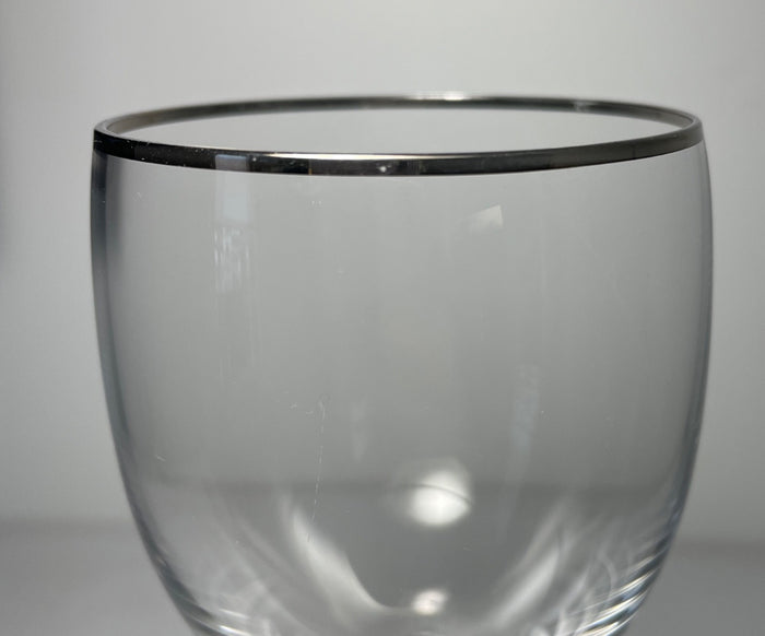 Noritake Allaire Platinum Water Goblet 8 1/2" Minor Trim Wear1
