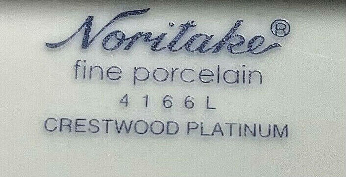 Noritake Crestwood Platinum Oval Platter 13 1/2" Minor Trim Wear1