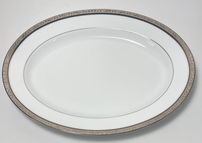 Noritake Regent Platinum Oval Platter 13 3/4"0