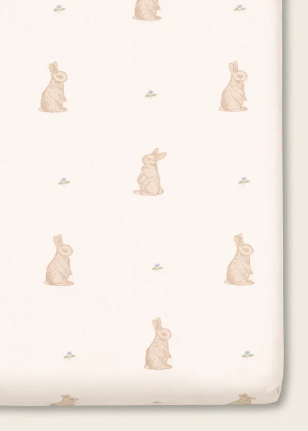 Oilo Organic Cotton Crib Sheet-Bunny