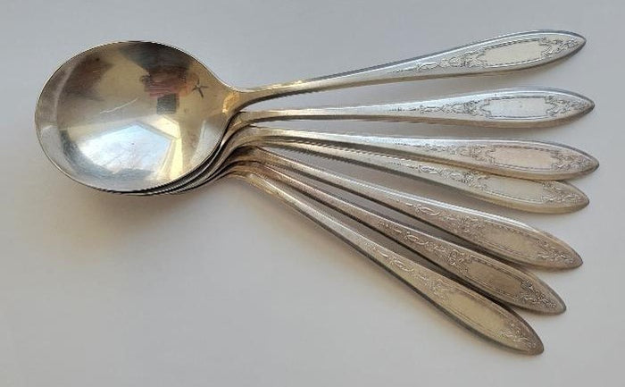 Oneida Debutante Grandeur Princess Silverplate Gumbo Soup Spoon Pack Of 6 PCS0