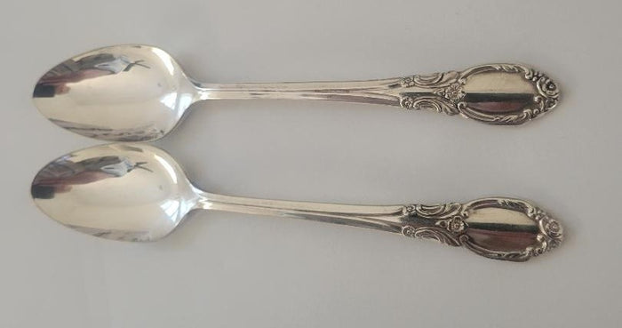 Oneida Rogers Park Lane Cathelaine Teaspoon 6 1/8" Pack of 2 Silverplate0