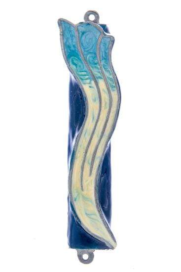 Pastel Wave Mezuzah - Blue