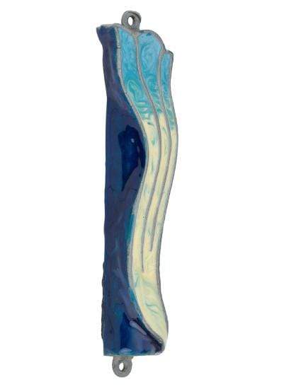 Pastel Wave Mezuzah - Blue