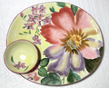 Pfaltzgraff Flower Market Hors d'oeuvre Tray Attached Bowl 11 3/4"0