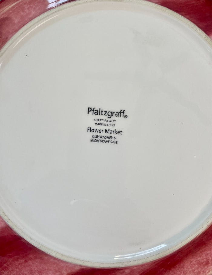 Pfaltzgraff Flower Market Hors d'oeuvre Tray Attached Bowl 11 3/4"1