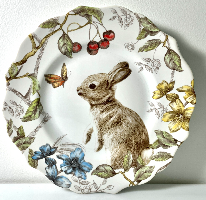 Pier 1 Sofie the Bunny Salad Plate 8 3/4" Rabbit Easter0