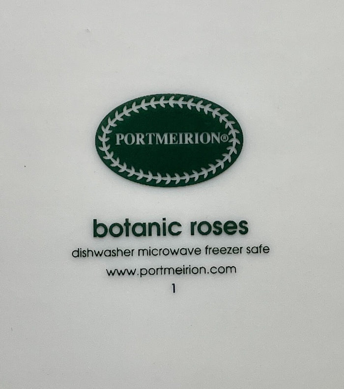 Portmeirion Botanic Roses Square Dinner Plate Teasing Georgia 11"1
