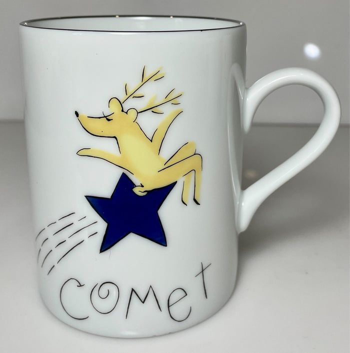 Pottery Barn Reindeer Comet Mug 4"0