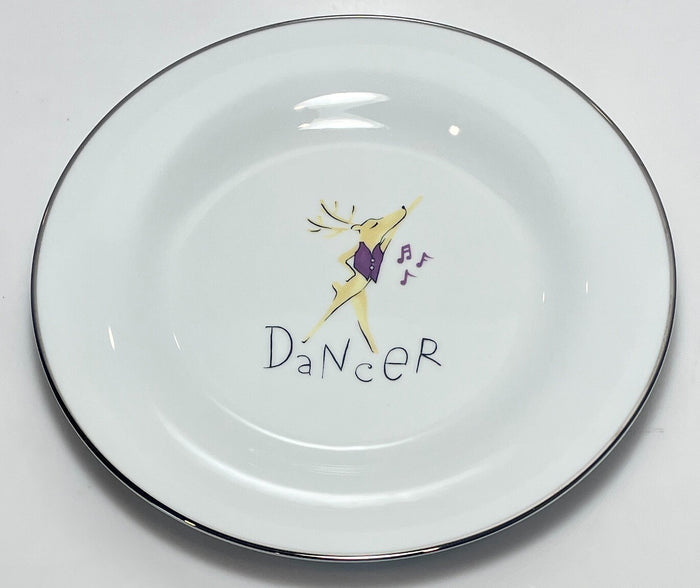 Pottery Barn Reindeer Dancer Dinner Plate 11 1/8"0