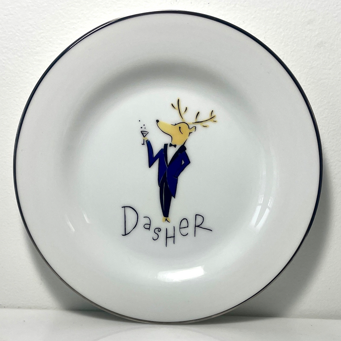 Pottery Barn Reindeer Dasher Salad Plate 8 1/2"0