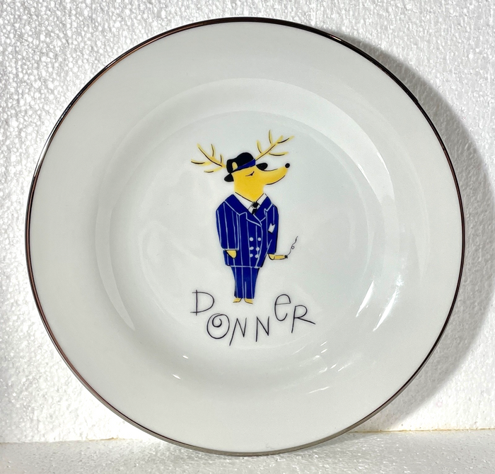 Pottery Barn Reindeer Donner Salad Plate 8 1/2"0