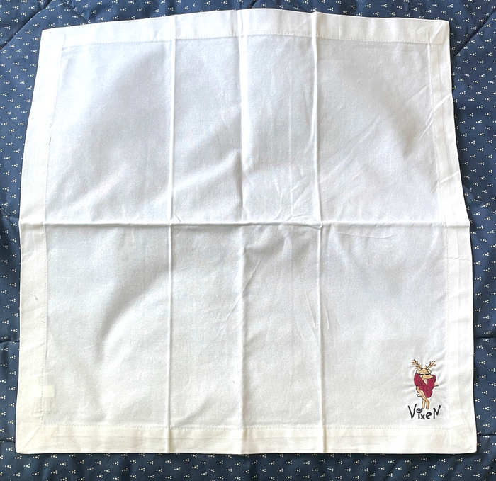 Pottery Barn Reindeer Vixen Embroidered Cloth Napkin 20 x 200