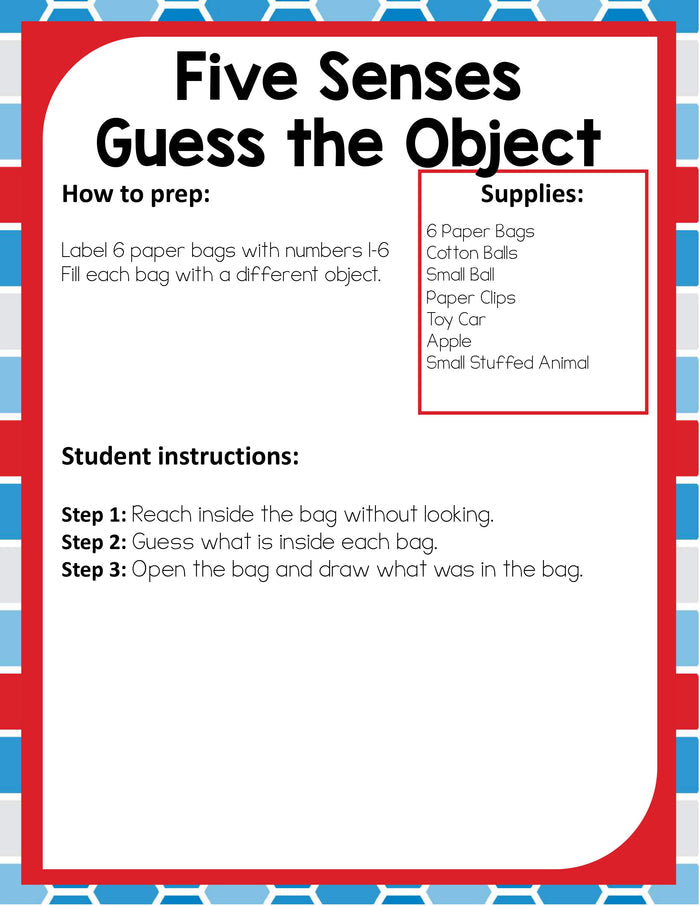 Preschool 5 Senses Theme Pack