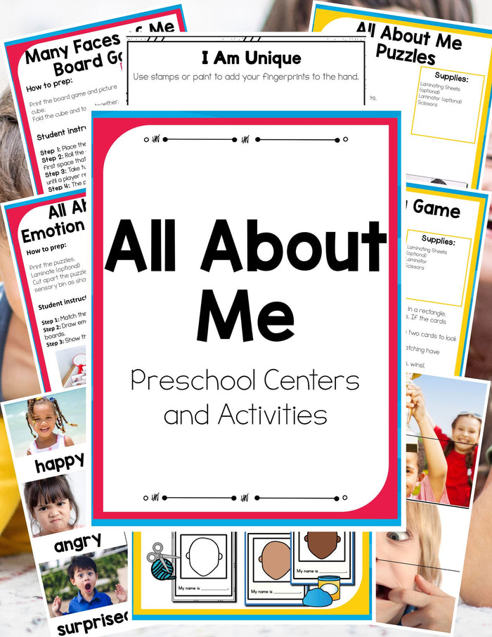 Preschool All About Me Theme Pack
