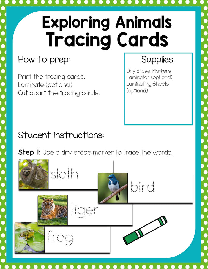Preschool Animal Theme Activities