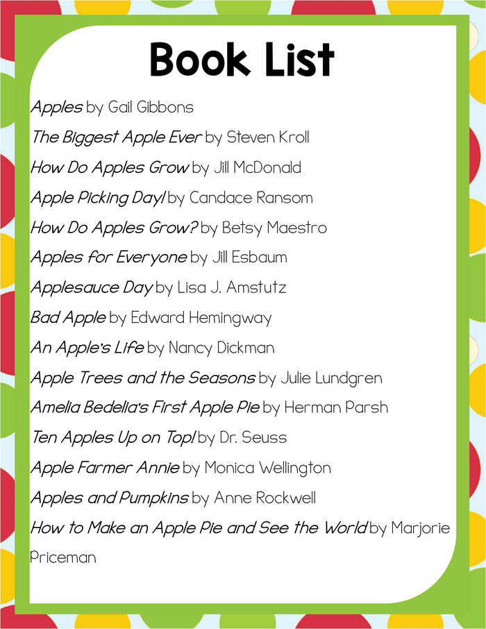 Preschool Apple Theme Pack