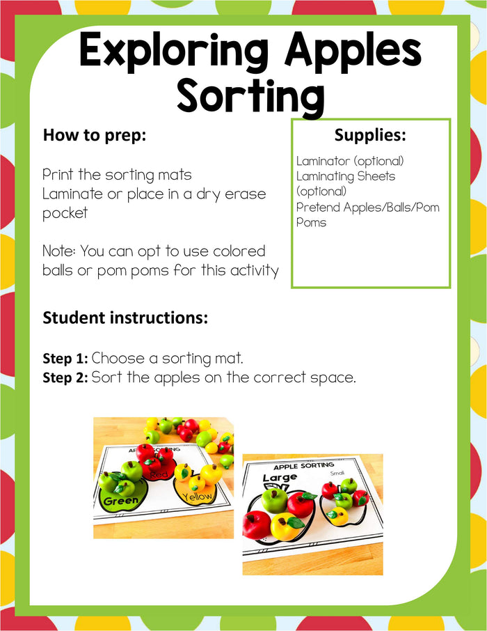 Preschool Apple Theme Pack